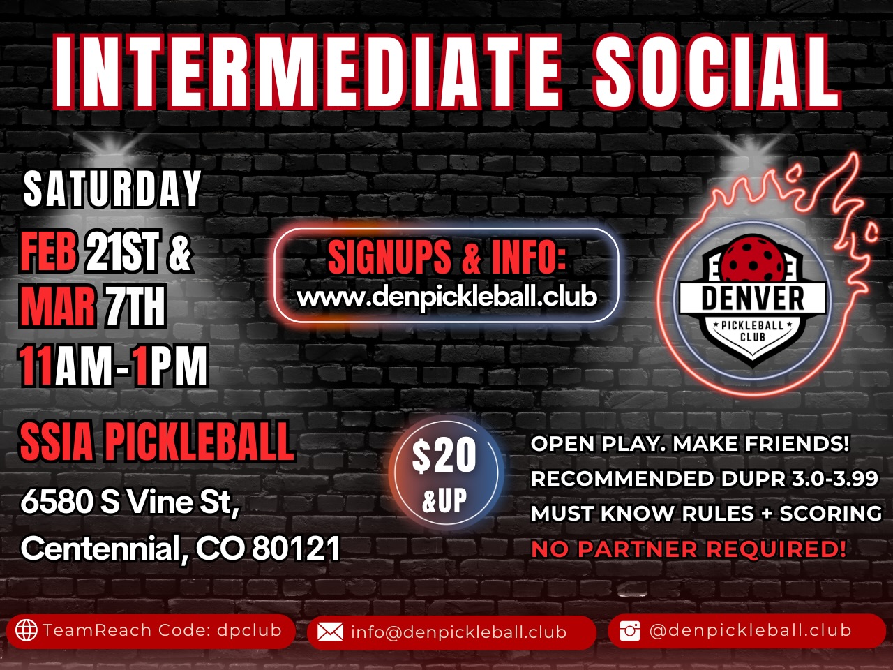 intermediate pickleball social
