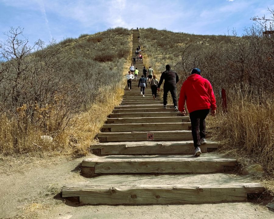 view from bottom of castle rock incline
