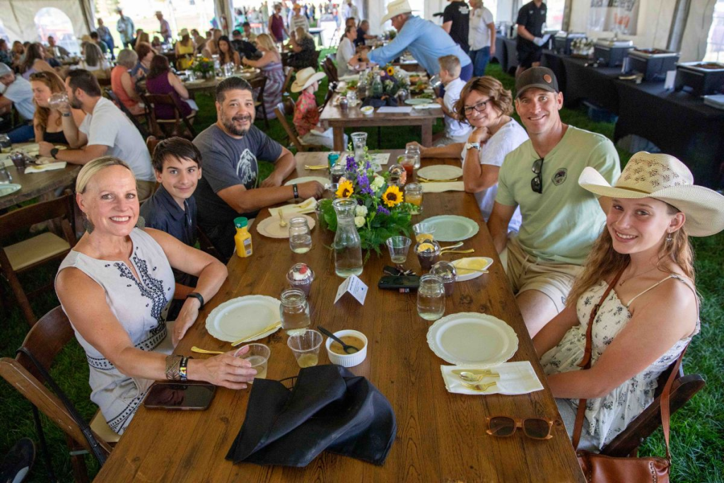happy people at table
