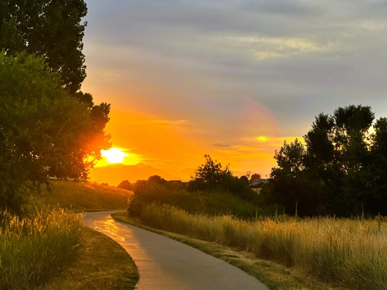 sunset on trail
