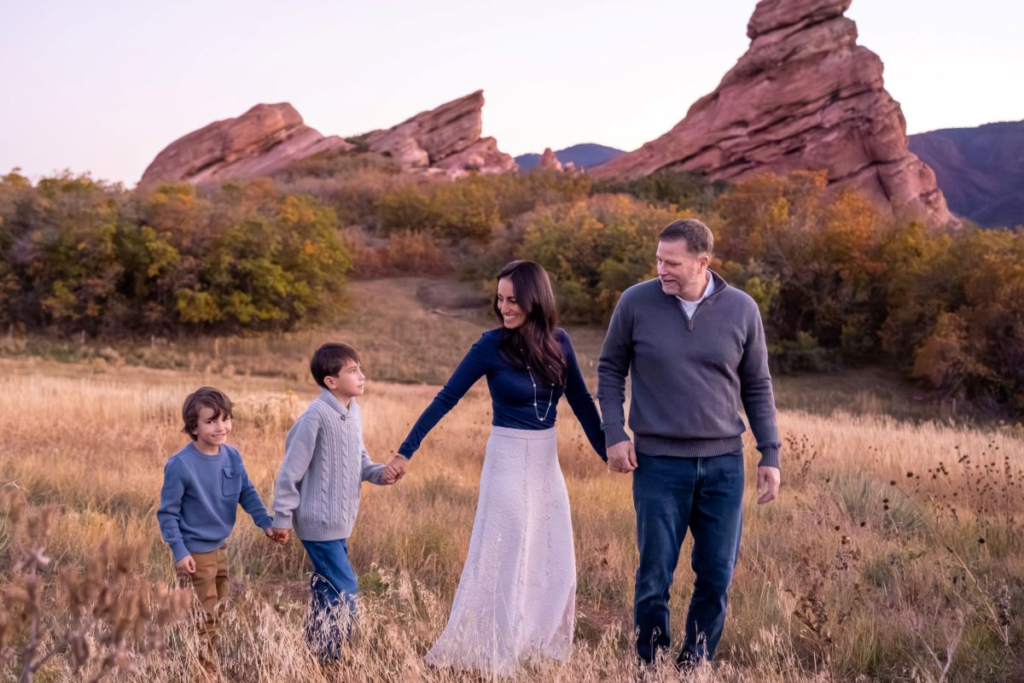 a family taking a photo