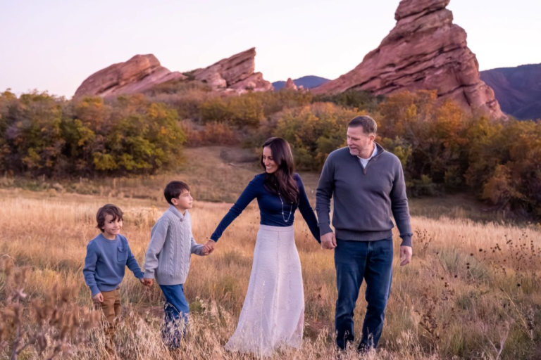 a family taking a photo